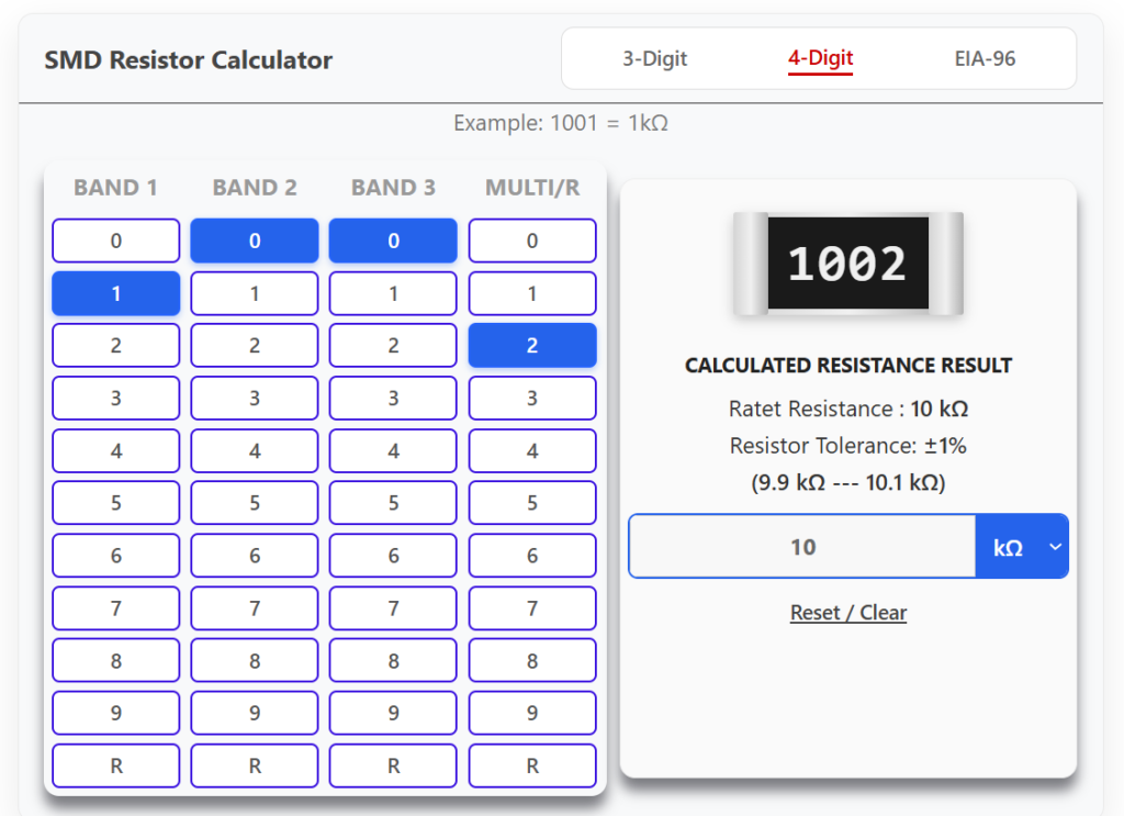 Free SMD Resistor Calculator